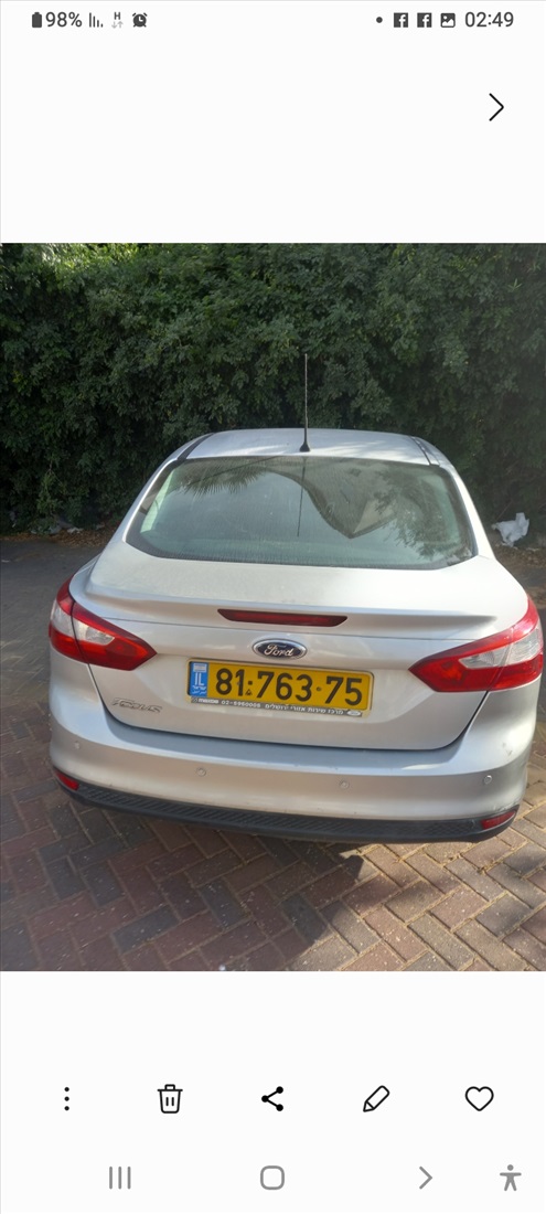 תמונה 2 ,פורד פוקוס יד 3 2012 148 ק"מ