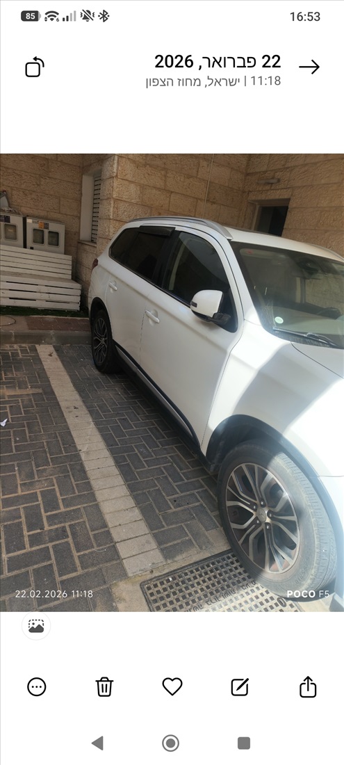 תמונה 3 ,מיצובישי אאוטלנדר יד 2 2017 179000 ק"מ