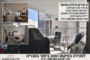 דירת גן למכירה 5 חדרים בטבריה מורן 