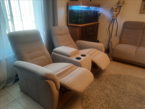 תמונה 2 ,סט ספה + כורסאות recliner למכירה בירושלים ריהוט  ספות
