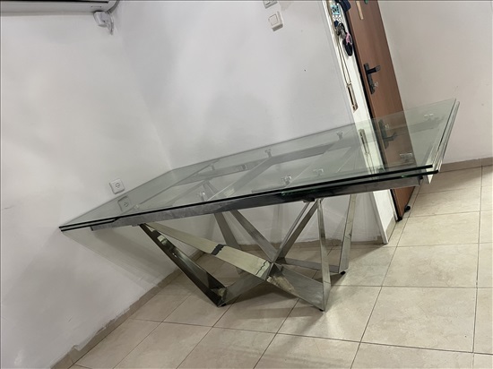 תמונה 1 ,שולחן יוקרתי מזכוכית מצב מעולה למכירה בטירת כרמל ריהוט  פינת אוכל
