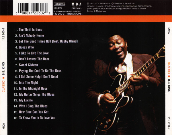 תמונה 2 ,Classic B. B. King למכירה ברמת השרון אספנות  תקליטים ודיסקים