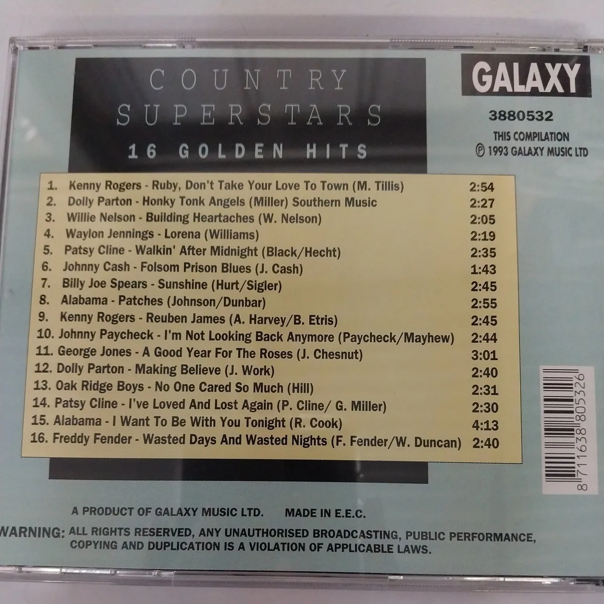 תמונה 2 ,Country Superstars 16 Golden H למכירה ברמת השרון אספנות  תקליטים ודיסקים