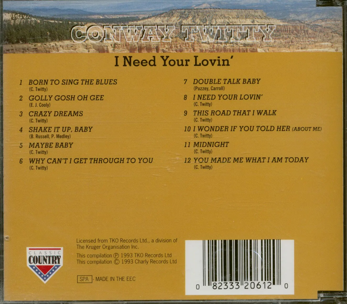 תמונה 2 ,Conway Twitty I Need Your Lovi למכירה ברמת השרון אספנות  תקליטים ודיסקים