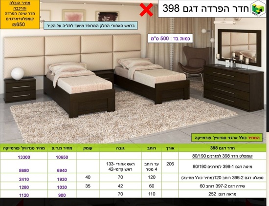 תמונה 3 ,חדר שינה הפרדה חדש למכירה בבני ברק ריהוט  חדרי שינה