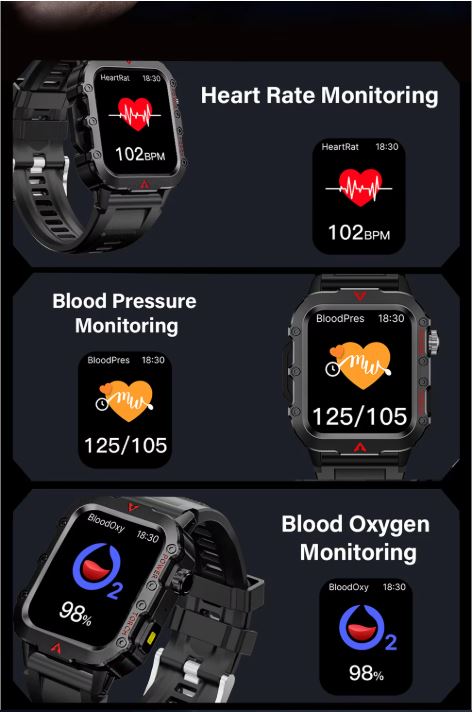 תמונה 4 ,LAXASFIT Men Sports SmartWatch למכירה בפתח תקווה תכשיטים  שעונים