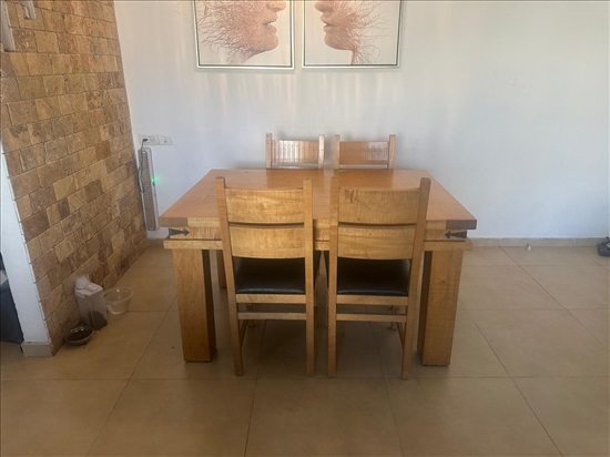 תמונה 1 ,פינת אוכל מעץ מייפל+ 4 כסאות למכירה ברמת גן ריהוט  פינת אוכל
