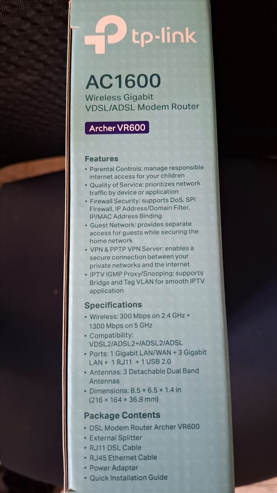 תמונה 1 ,TP-Link Archer VR1600 למכירה ברכסים מחשבים וציוד נלווה  ראוטר