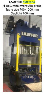 תמונה 1 ,מכבש הידראולי  400 טון LAUFFER למכירה באשדוד ציוד לתעשייה  מכונות