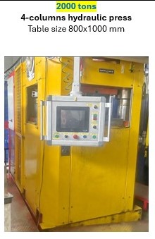 תמונה 1 ,מכבש הידראולי 2000 טון למכירה באשדוד ציוד לתעשייה  מכונות