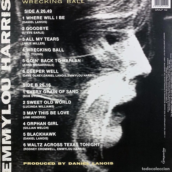 תמונה 2 ,Emmylou Harris Wrecking Ball  למכירה ברמת השרון מוסיקה וסרטים  cd