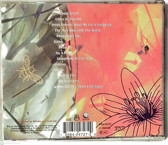 תמונה 2 ,Nirvana Unplugged In New York למכירה ברמת השרון מוסיקה וסרטים  cd