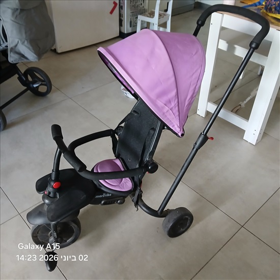 תמונה 2 ,תלת אופן סגול  למכירה בקרית אונו לתינוק ולילד  שונות