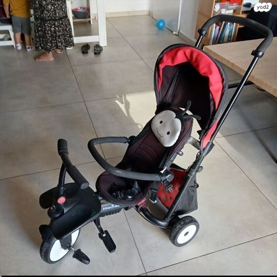 תמונה 1 ,תלת אופן אדום שחור  למכירה בקרית אונו לתינוק ולילד  שונות