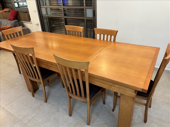 תמונה 2 ,שולחן אוכל נפתח + שישה כיסאות למכירה בחיפה ריהוט  פינת אוכל
