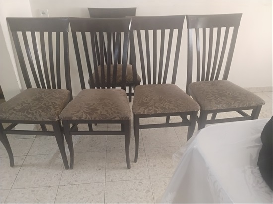 תמונה 2 ,סט 6 כיסאות עץ מרופדים לפינת א למכירה בירושלים ריהוט  כיסאות