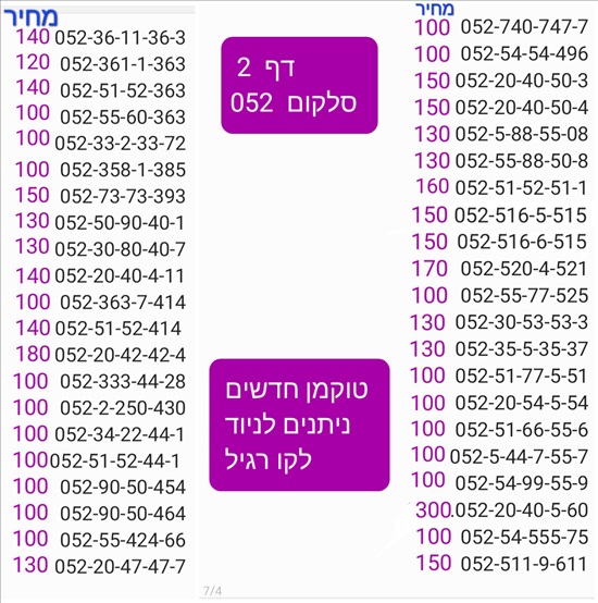תמונה 9 ,מספרי זהב  למכירה בתל אביב סלולרי  מספרי זהב