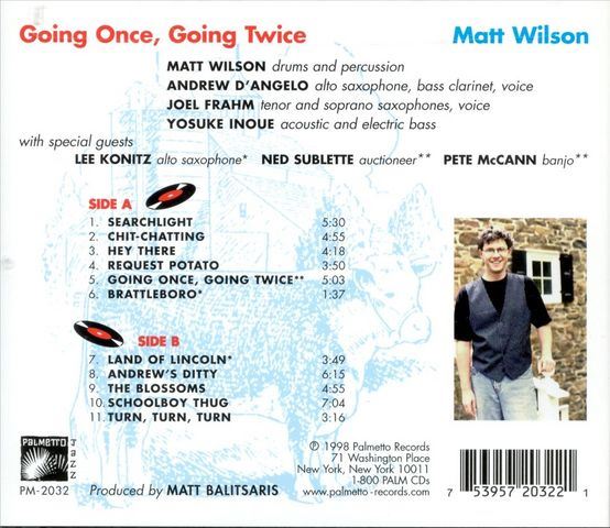 תמונה 2 ,Matt Wilson  Going Once, Goin למכירה ברמת השרון מוסיקה וסרטים  cd