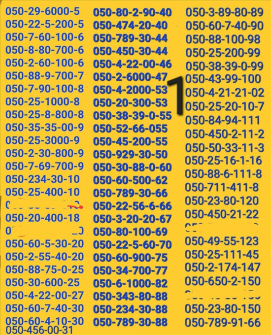תמונה 9 ,מספרי זהב  למכירה בתל אביב סלולרי  מספרי זהב