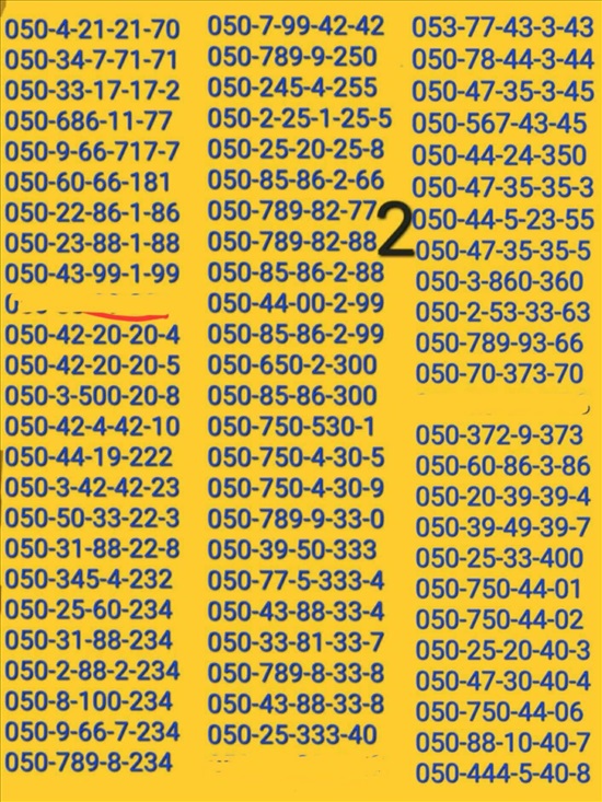 תמונה 10 ,מספרי זהב  למכירה בתל אביב סלולרי  מספרי זהב