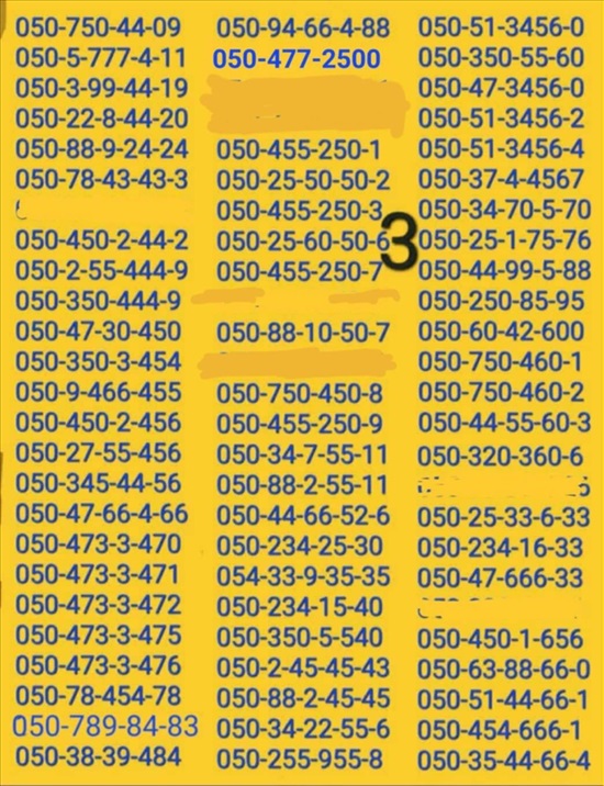 תמונה 11 ,מספרי זהב  למכירה בתל אביב סלולרי  מספרי זהב