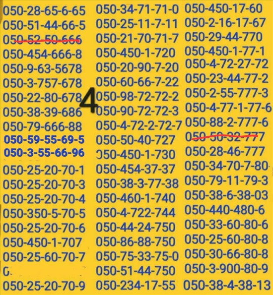 תמונה 12 ,מספרי זהב  למכירה בתל אביב סלולרי  מספרי זהב