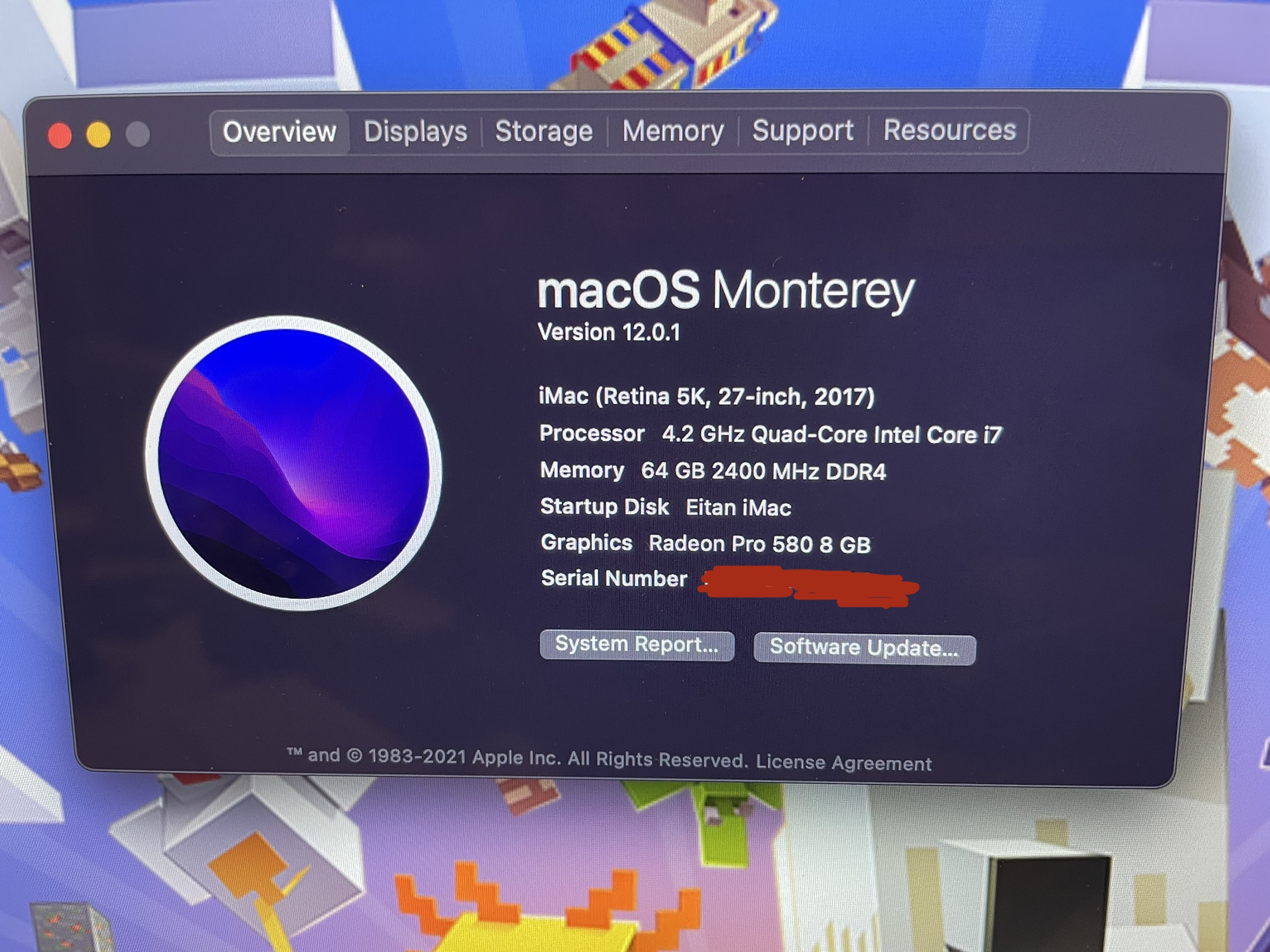 תמונה 2 ,iMac 27" 5k 2017 למכירה בזכרון יעקב מחשבים וציוד נלווה  מחשב