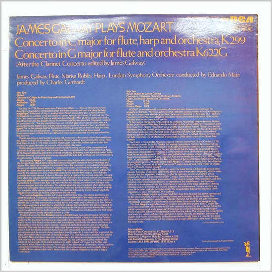 תמונה 2 ,james galway plays mozart למכירה ברמת השרון אספנות  תקליטים ודיסקים