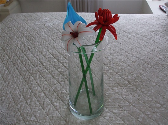 תמונה 1 ,אגרטל עם פרחים מקריסטל למכירה בנס ציונה חפצי נוי  אגרטלים