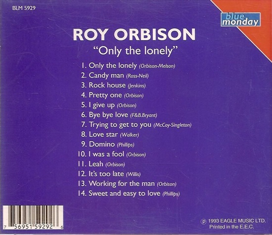 תמונה 2 ,Roy Orbison Only the Lonely למכירה ברמת השרון אספנות  תקליטים ודיסקים