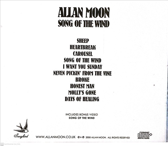 תמונה 2 ,Allan Moon Song of the Wind למכירה ברמת השרון אספנות  תקליטים ודיסקים