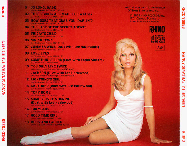 תמונה 2 ,Nancy Sinatra The Hit Years למכירה ברמת השרון אספנות  תקליטים ודיסקים