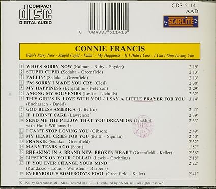 תמונה 2 ,Connie Francis I Can't Stop Lo למכירה ברמת השרון אספנות  תקליטים ודיסקים