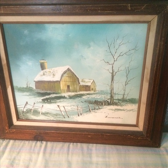 תמונה 1 ,Farm House & Barn תמונה בשלג למכירה בירושלים אומנות  ציורים