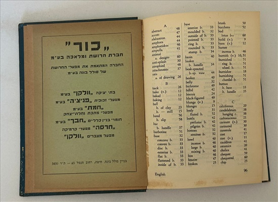 תמונה 8 ,מילון למונחי הקדרות 1950 למכירה בנתניה ספרות ומאמרים  ספרי עיון ואלבומים