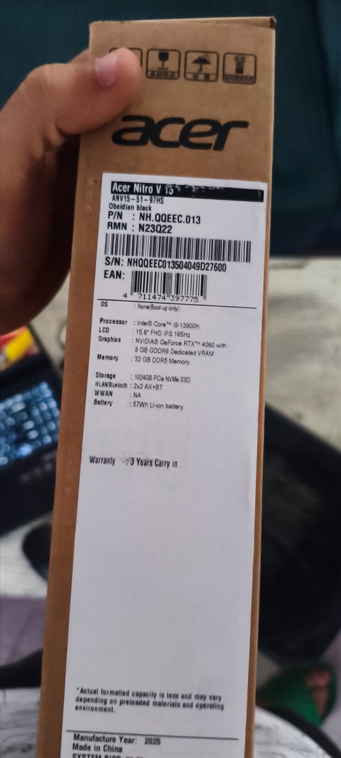 תמונה 2 ,Acer nitro v15 i9 למכירה בנתניה מחשבים וציוד נלווה  מחשב נייד