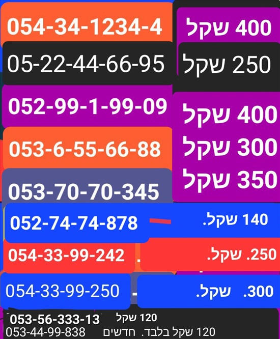 תמונה 11 ,מספר זהב למכירה בתל אביב סלולרי  מספרי זהב