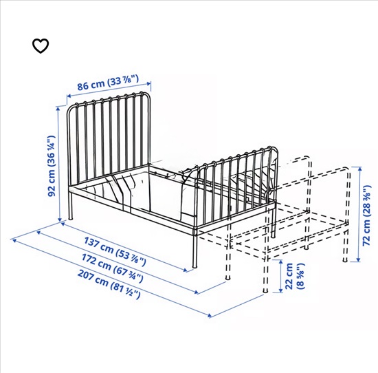 תמונה 2 ,מיטת ילדים מתארכת IKEA + מזרן  למכירה בגבעת שמואל ריהוט  מיטות
