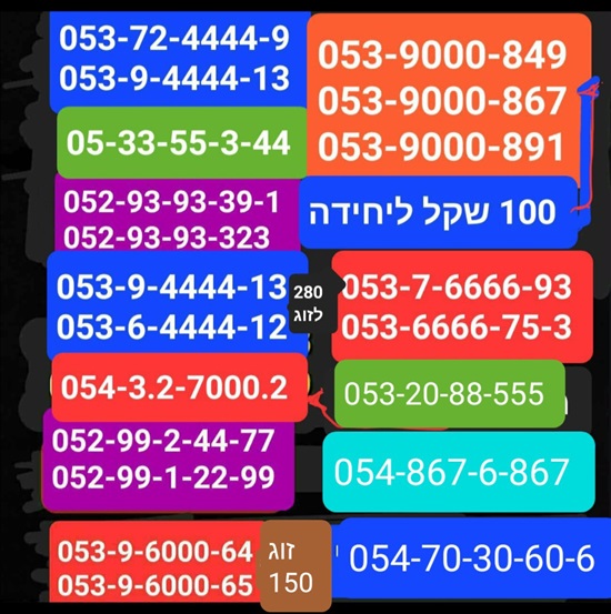 תמונה 6 ,מספרי זהב למכירה בתל אביב סלולרי  מספרי זהב