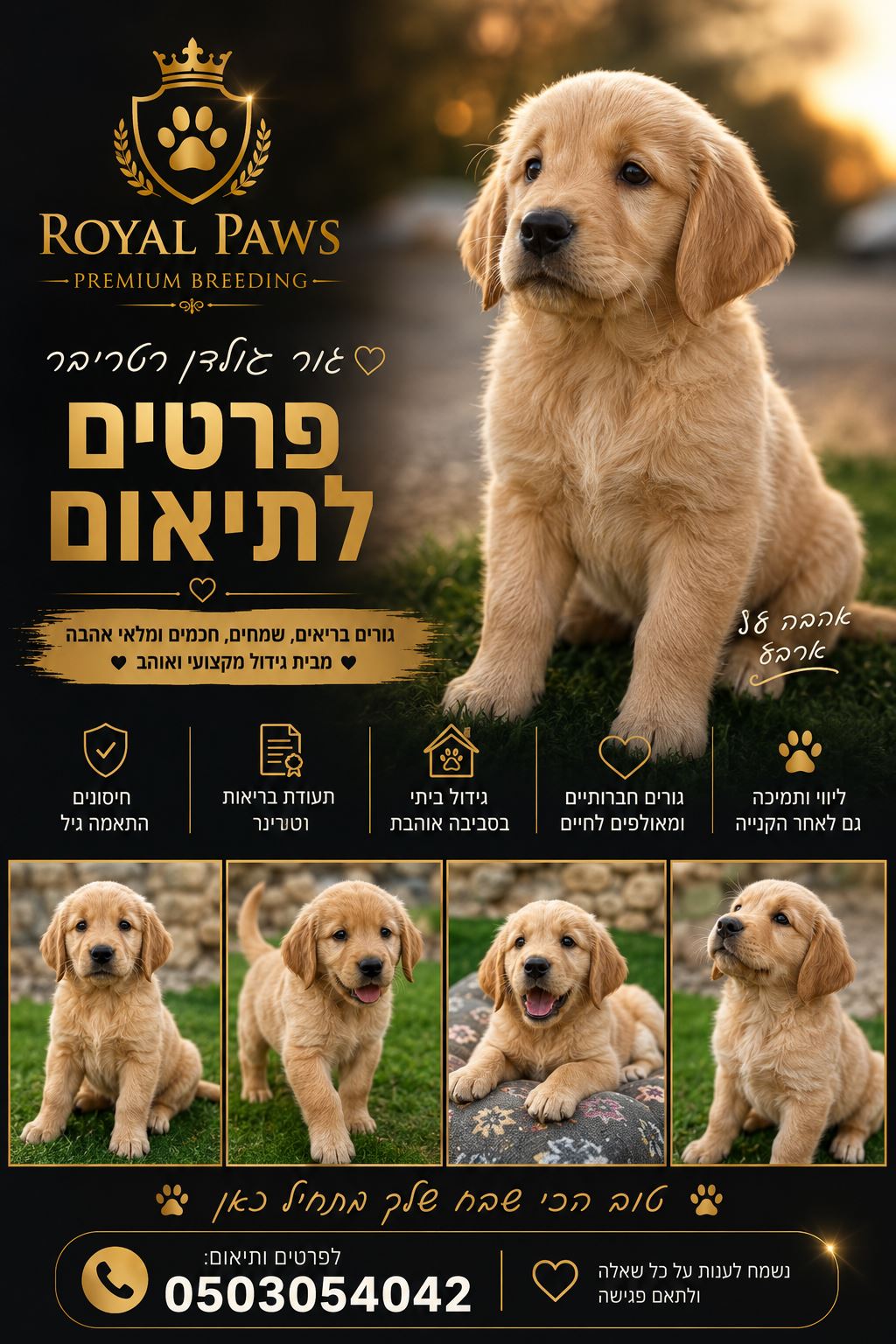 תמונה 1, כלבים | גולדן רטריבר   | גולדן למכירה בכליל