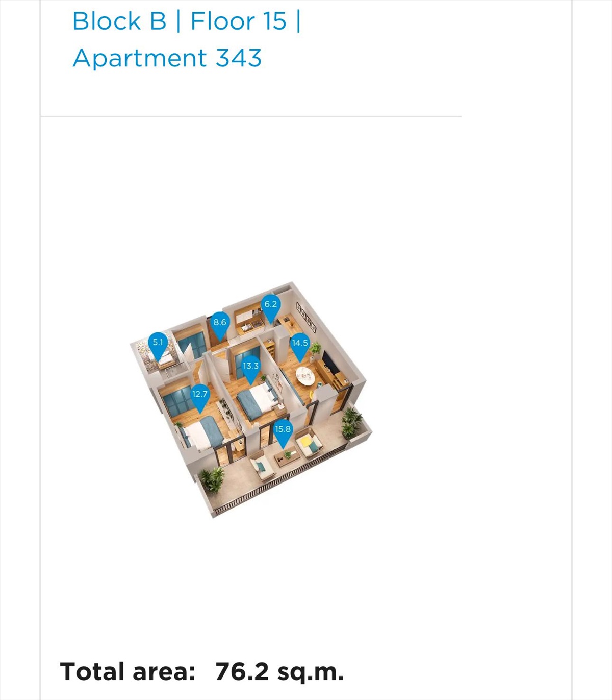 תמונה 1, דירה, 3 חדרים, גאורגיה, טביליסי