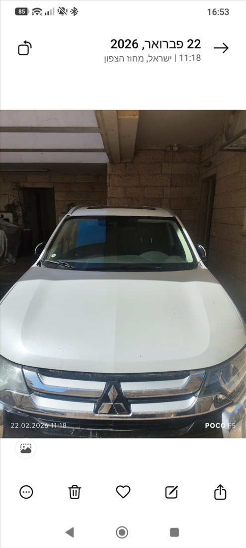 תמונה 5 ,מיצובישי אאוטלנדר יד 2 2017 179000 ק"מ