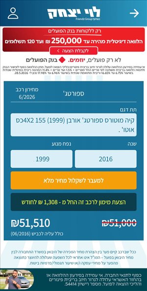 קיה ספורטאז` 2016 יד2 