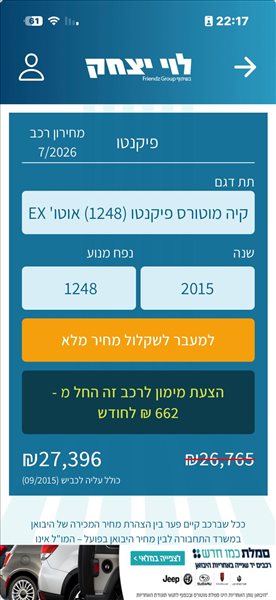 קיה פיקנטו 2015 יד  1 