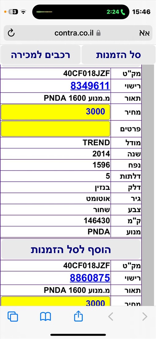 תמונה 8 ,פורד פוקוס יד 4 2014 260000 ק"מ