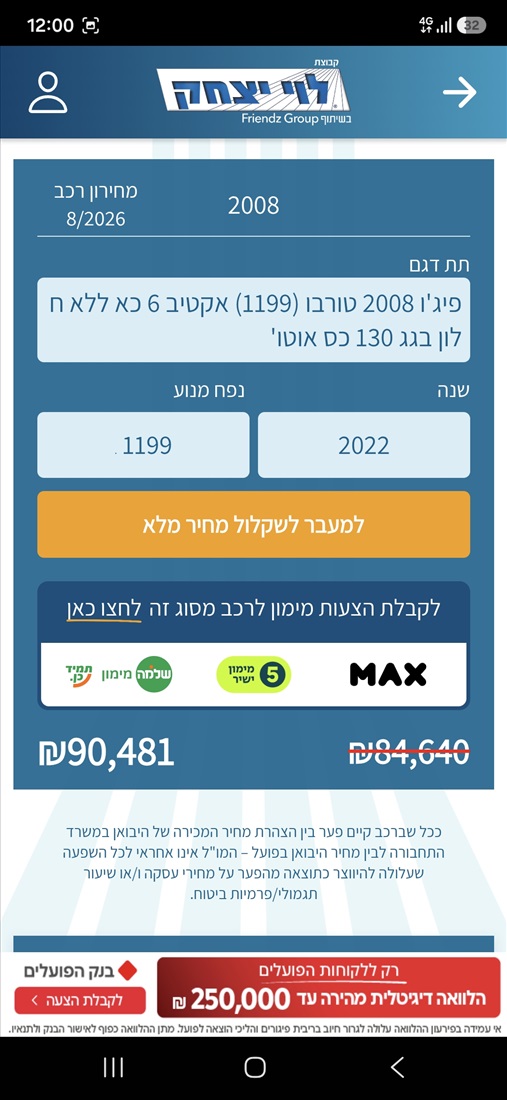 תמונה 4 ,פיג'ו
 2008 יד 1 2022 49000 ק"מ