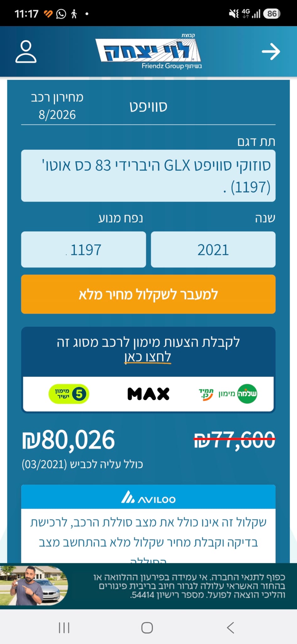 תמונה 2, סוזוקי סוויפט יד 1 2021 | 81500 קמ