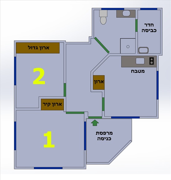 תמונה 8 ,יחידת דיור 2.5 חדרים להשכרה בחרות, עין התכלת, 