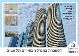 דירה להשכרה 3 חדרים בתל אביב יפו מנחם בגין מידטאון 