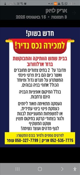 בית פרטי למכירה 5 חדרים בבית שמש ארלוזורוב 